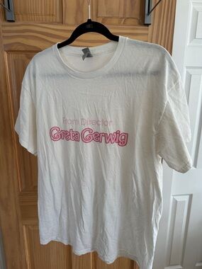 Gildan White Heavy Cotton Tee with Greta Gerwig writing